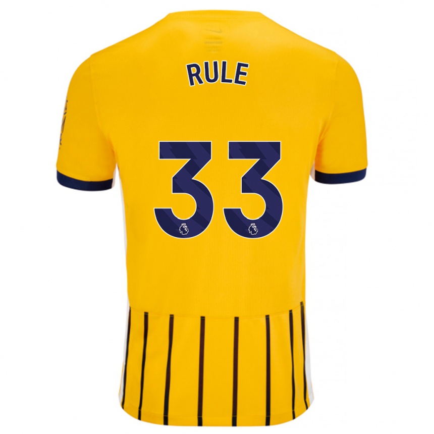 Enfant Football Maillot Charlize Jayde Rule #33 Doré Bleu À Fines Rayures Tenues Extérieur 2024/25 Canada