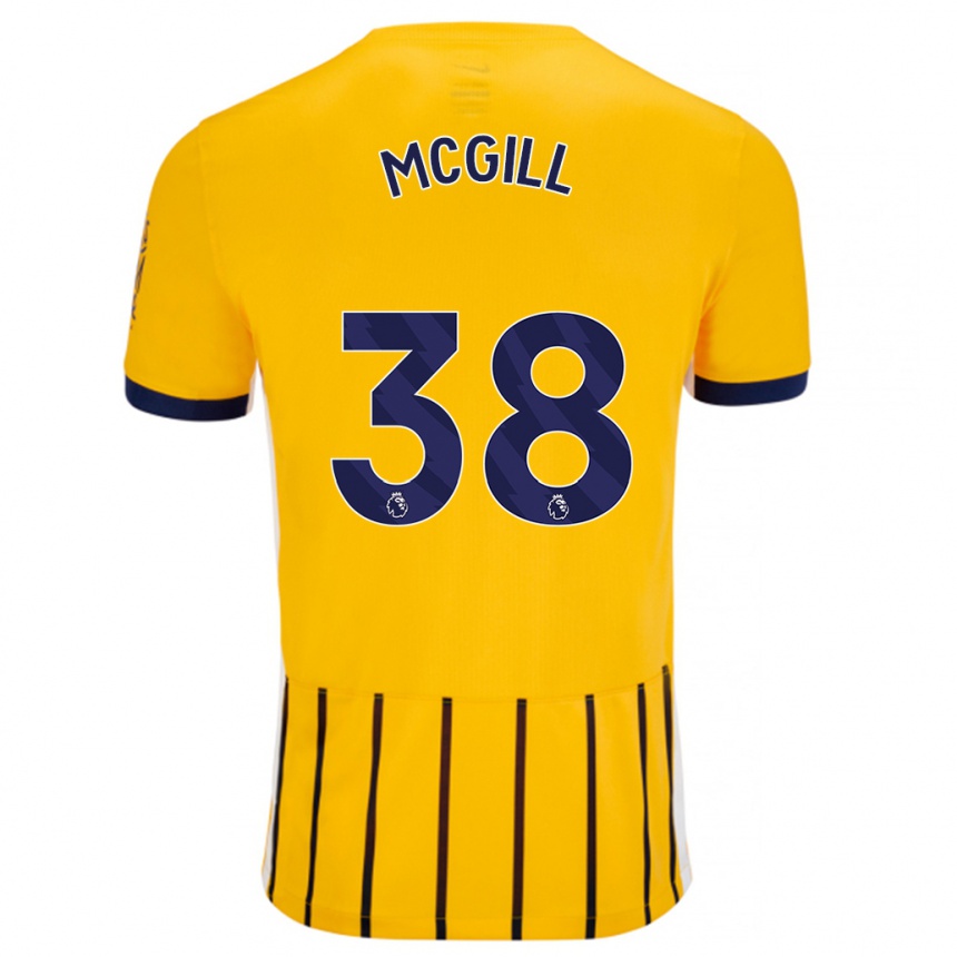 Kids Football Tom Mcgill #38 Gold Blue Pinstripes Away Jersey 2024/25 T-Shirt Canada