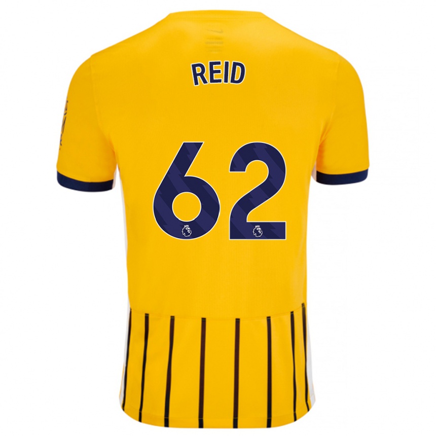 Enfant Football Maillot Tommy Reid #62 Doré Bleu À Fines Rayures Tenues Extérieur 2024/25 Canada