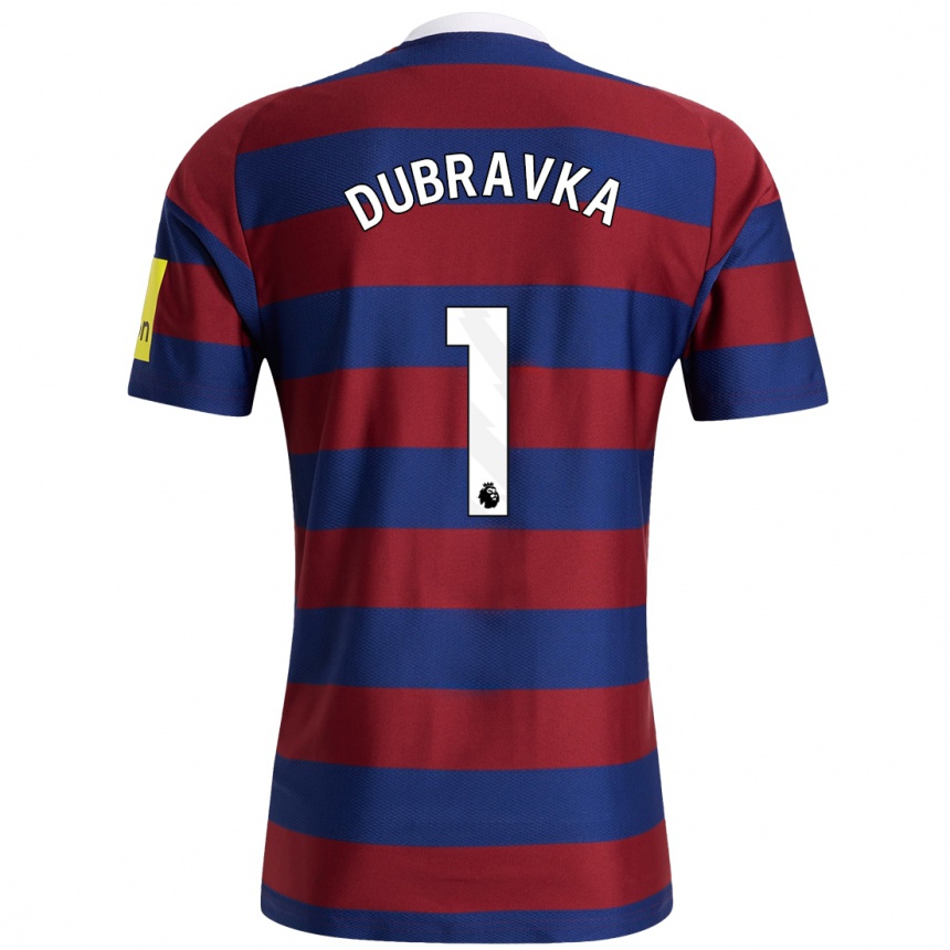 Kids Football Martin Dúbravka #1 Burgundy Navy Blue Away Jersey 2024/25 T-Shirt Canada