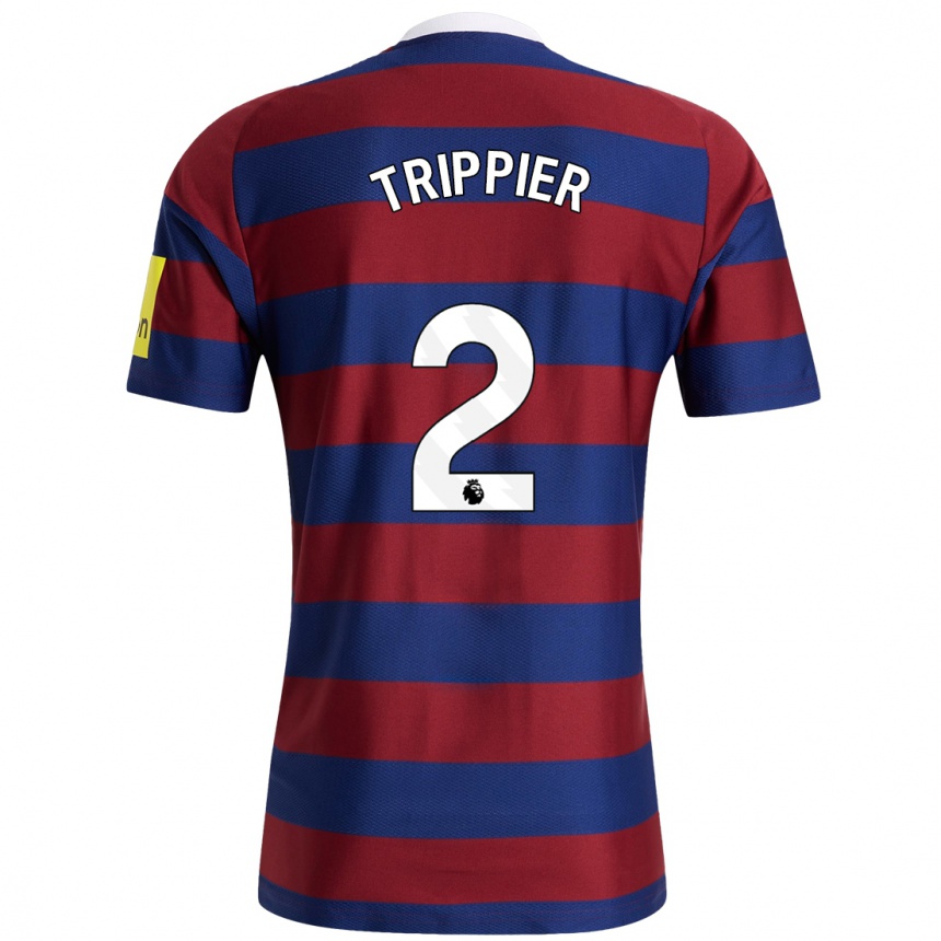 Enfant Football Maillot Kieran Trippier #2 Bordeaux Bleu Marine Tenues Extérieur 2024/25 Canada