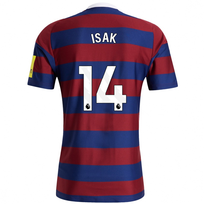 Kids Football Alexander Isak #14 Burgundy Navy Blue Away Jersey 2024/25 T-Shirt Canada