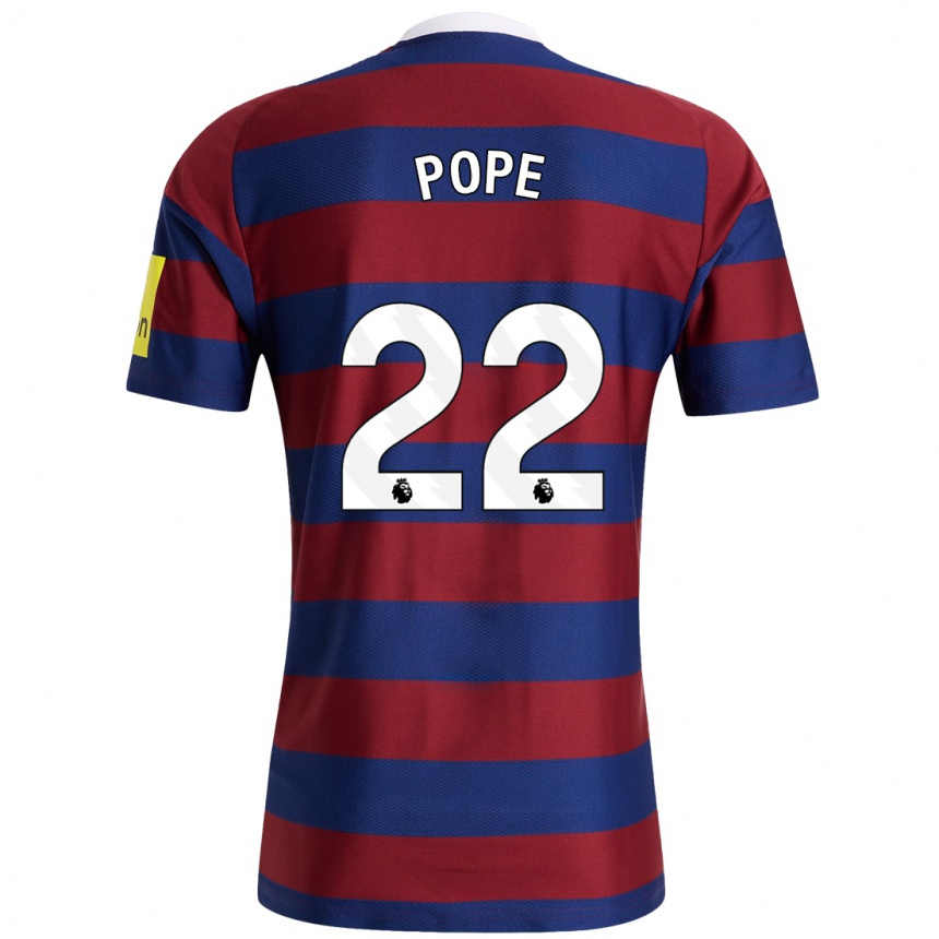 Kids Football Nick Pope #22 Burgundy Navy Blue Away Jersey 2024/25 T-Shirt Canada