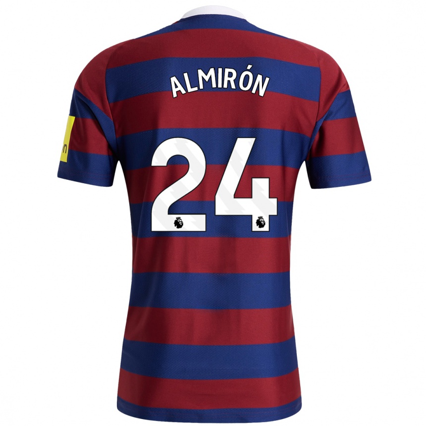 Kids Football Miguel Almirón #24 Burgundy Navy Blue Away Jersey 2024/25 T-Shirt Canada