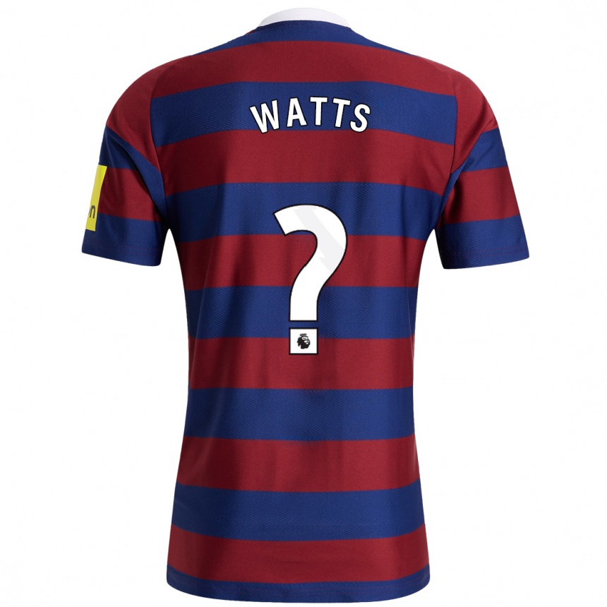 Enfant Football Maillot Logan Watts #0 Bordeaux Bleu Marine Tenues Extérieur 2024/25 Canada