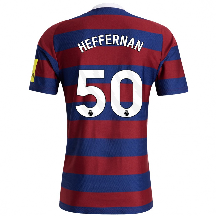 Enfant Football Maillot Cathal Heffernan #50 Bordeaux Bleu Marine Tenues Extérieur 2024/25 Canada