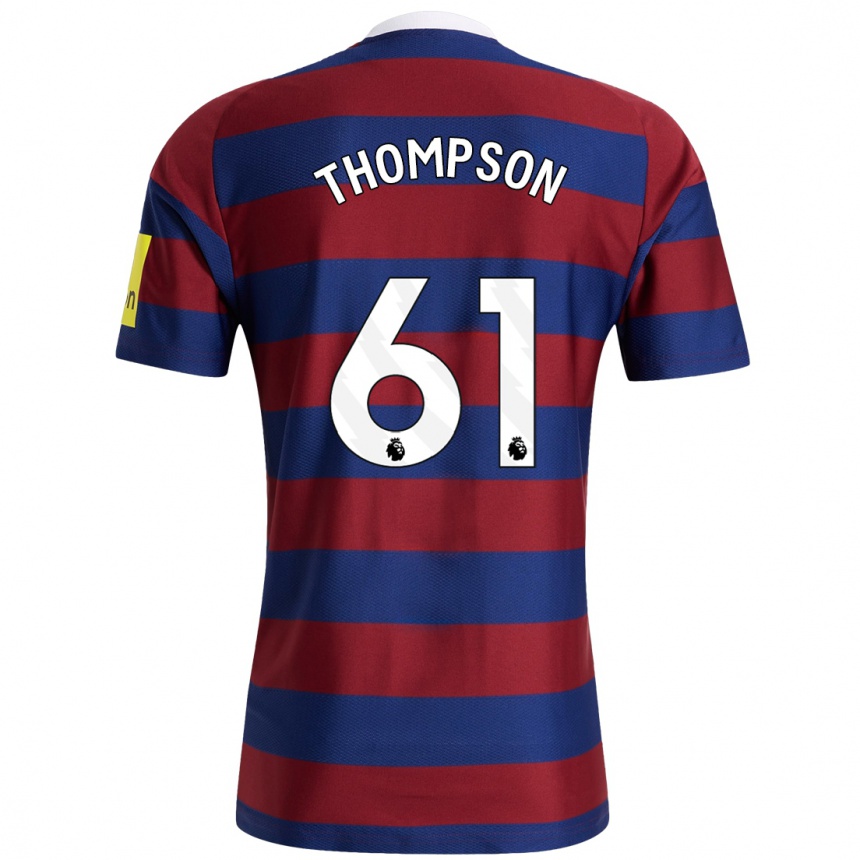 Kids Football Max Thompson #61 Burgundy Navy Blue Away Jersey 2024/25 T-Shirt Canada