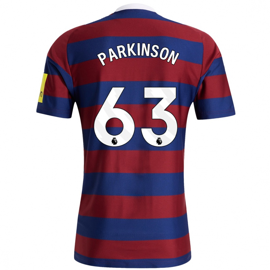 Enfant Football Maillot Ben Parkinson #63 Bordeaux Bleu Marine Tenues Extérieur 2024/25 Canada