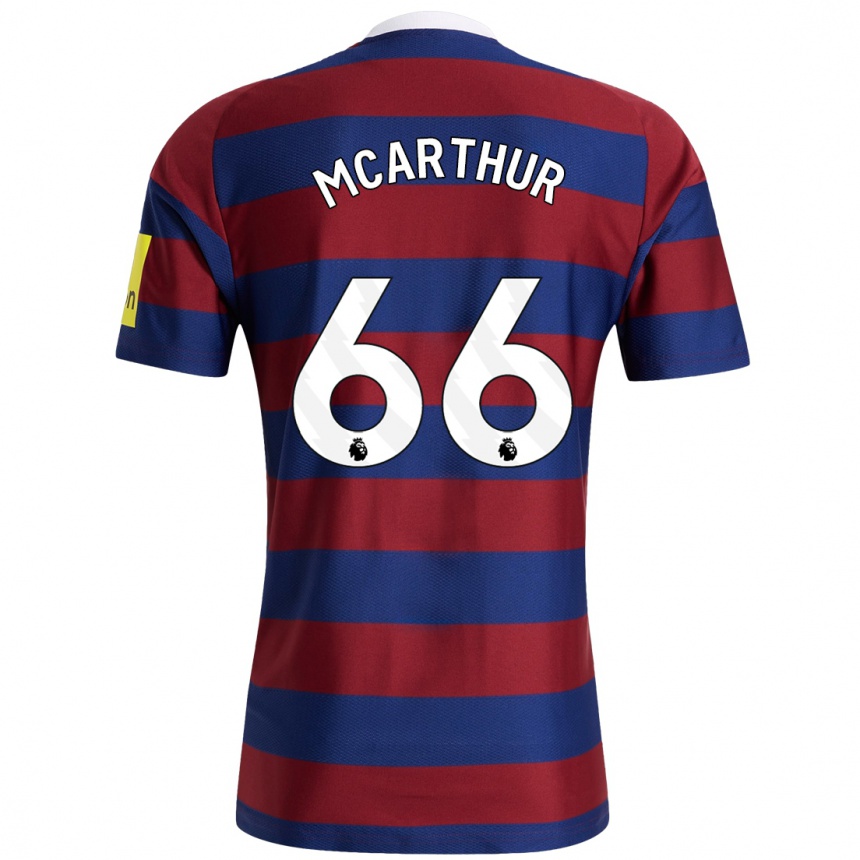 Kids Football Charlie Mcarthur #66 Burgundy Navy Blue Away Jersey 2024/25 T-Shirt Canada