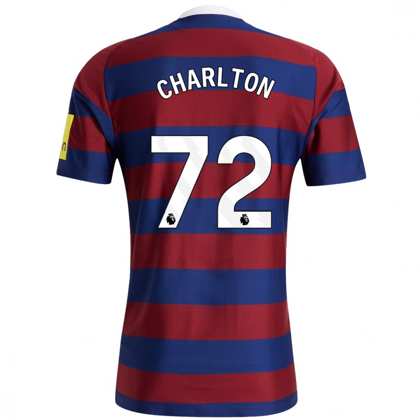 Enfant Football Maillot Dylan Charlton #72 Bordeaux Bleu Marine Tenues Extérieur 2024/25 Canada