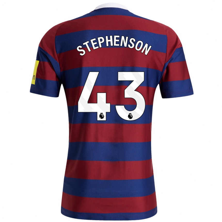 Enfant Football Maillot Dylan Stephenson #43 Bordeaux Bleu Marine Tenues Extérieur 2024/25 Canada