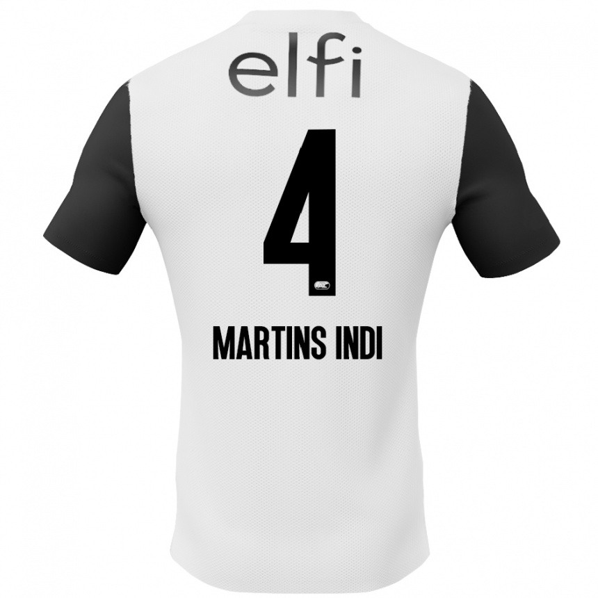 Kids Football Bruno Martins Indi #4 White Black Away Jersey 2024/25 T-Shirt Canada