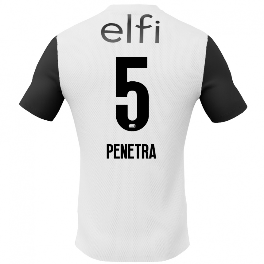 Kids Football Alexandre Penetra #5 White Black Away Jersey 2024/25 T-Shirt Canada