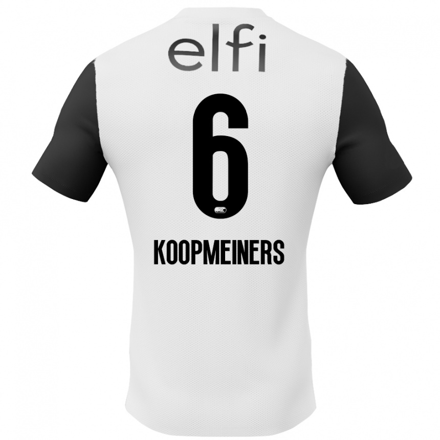 Kids Football Peer Koopmeiners #6 White Black Away Jersey 2024/25 T-Shirt Canada