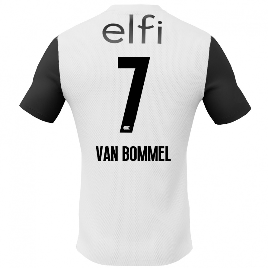 Kids Football Ruben Van Bommel #7 White Black Away Jersey 2024/25 T-Shirt Canada