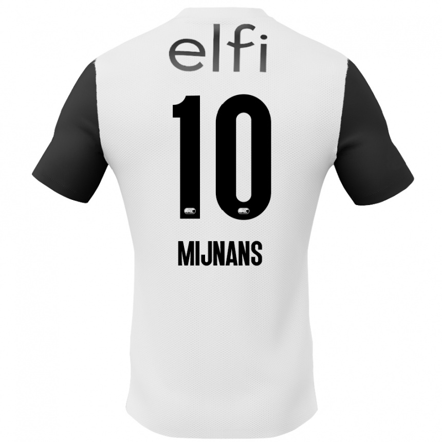 Kids Football Sven Mijnans #10 White Black Away Jersey 2024/25 T-Shirt Canada