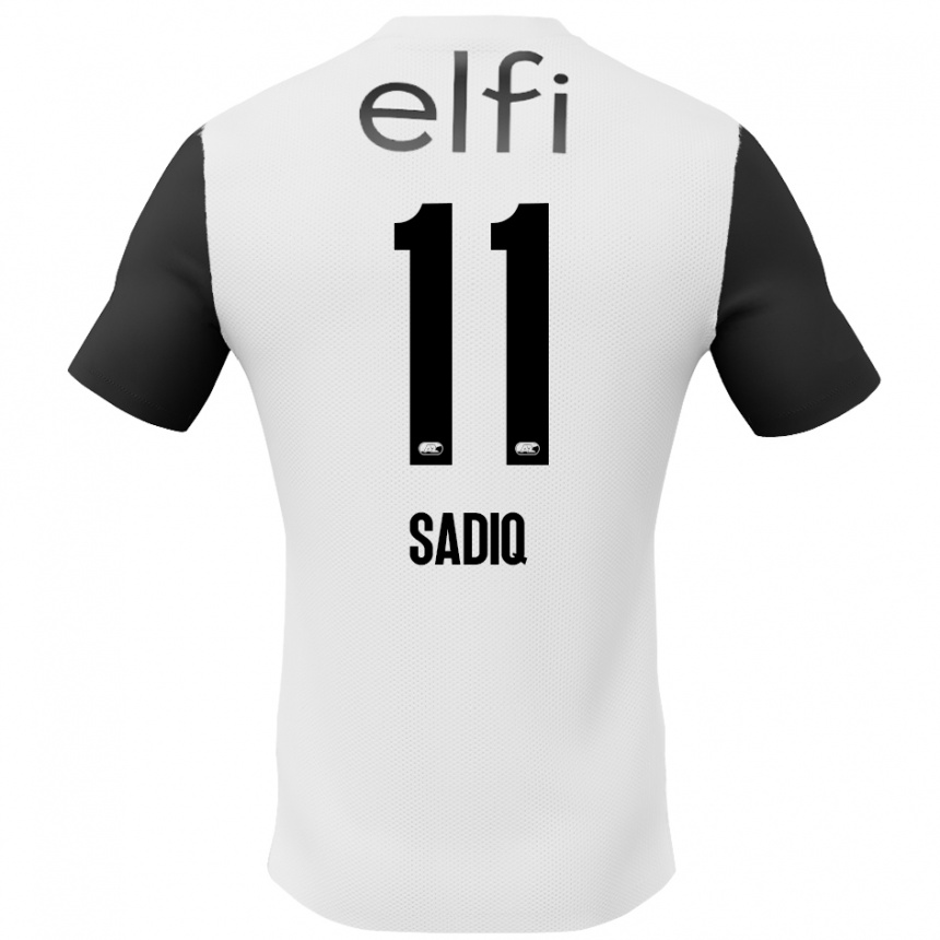 Kids Football Ibrahim Sadiq #11 White Black Away Jersey 2024/25 T-Shirt Canada