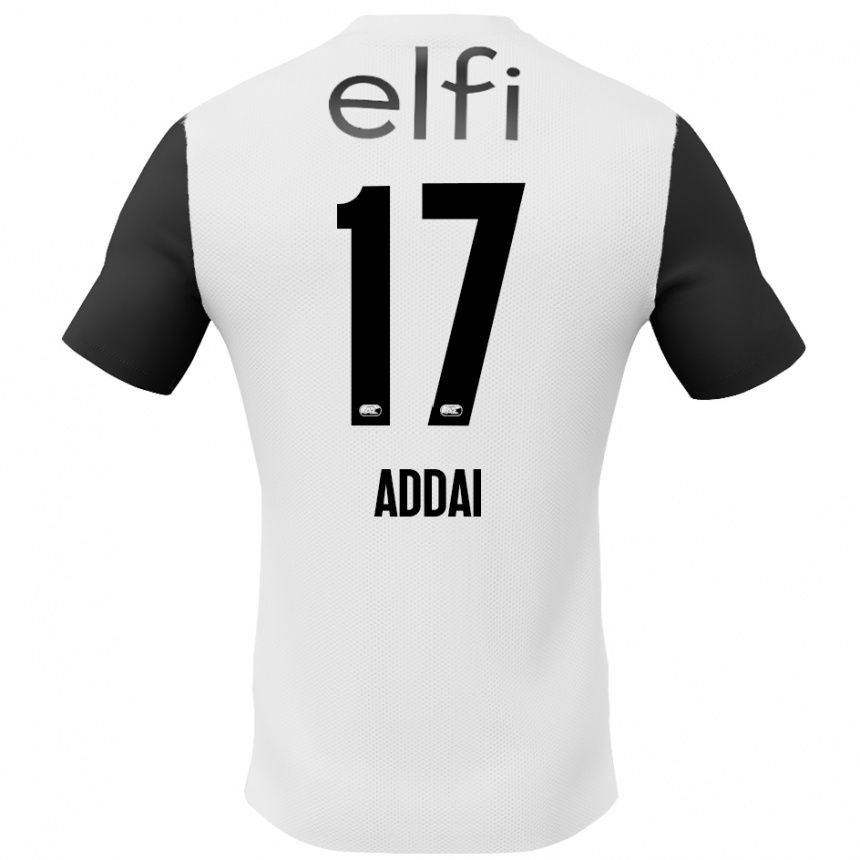 Kids Football Jayden Addai #17 White Black Away Jersey 2024/25 T-Shirt Canada