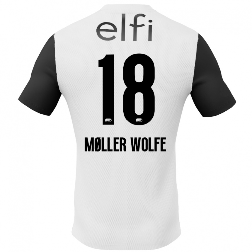 Kids Football David Møller Wolfe #18 White Black Away Jersey 2024/25 T-Shirt Canada