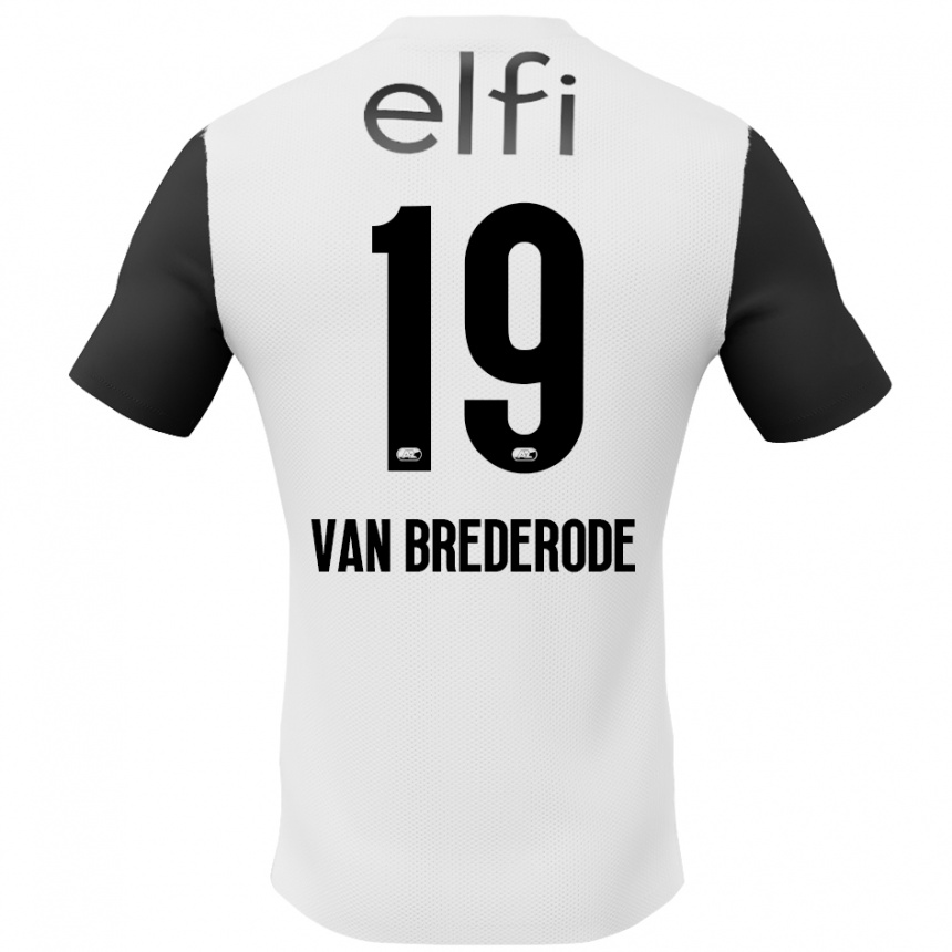 Kids Football Myron Van Brederode #19 White Black Away Jersey 2024/25 T-Shirt Canada