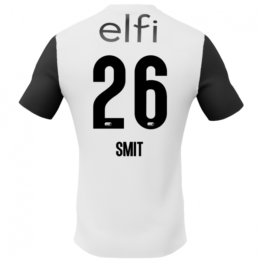 Kids Football Kees Smit #26 White Black Away Jersey 2024/25 T-Shirt Canada