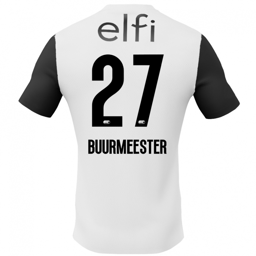 Kids Football Zico Buurmeester #27 White Black Away Jersey 2024/25 T-Shirt Canada