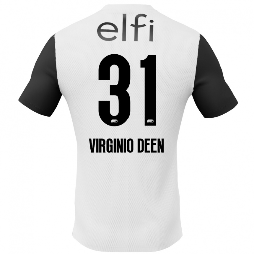 Kids Football Daniël Virginio Deen #31 White Black Away Jersey 2024/25 T-Shirt Canada