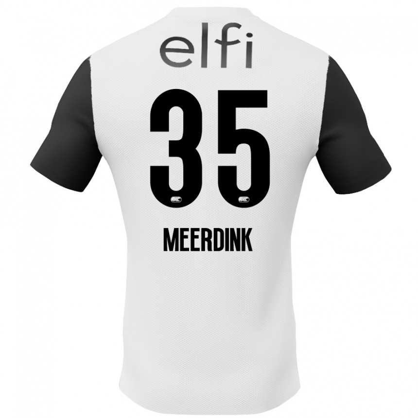 Kids Football Mexx Meerdink #35 White Black Away Jersey 2024/25 T-Shirt Canada