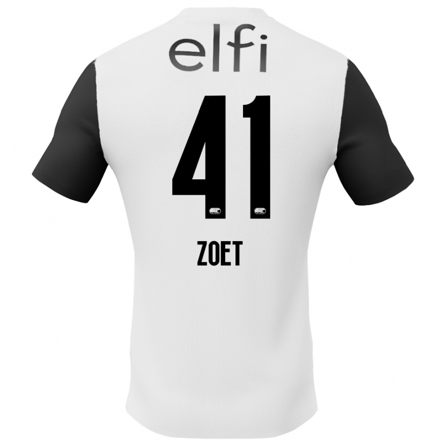 Kids Football Jeroen Zoet #41 White Black Away Jersey 2024/25 T-Shirt Canada