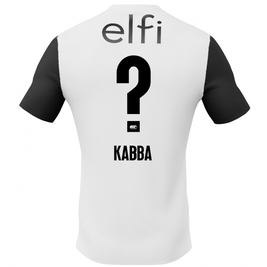 Kids Football Arouna Kabba #0 White Black Away Jersey 2024/25 T-Shirt Canada