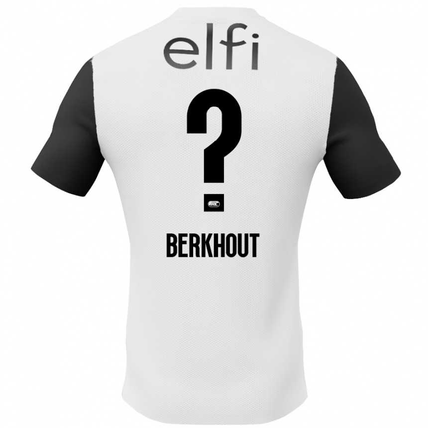 Kids Football Jorn Berkhout #0 White Black Away Jersey 2024/25 T-Shirt Canada