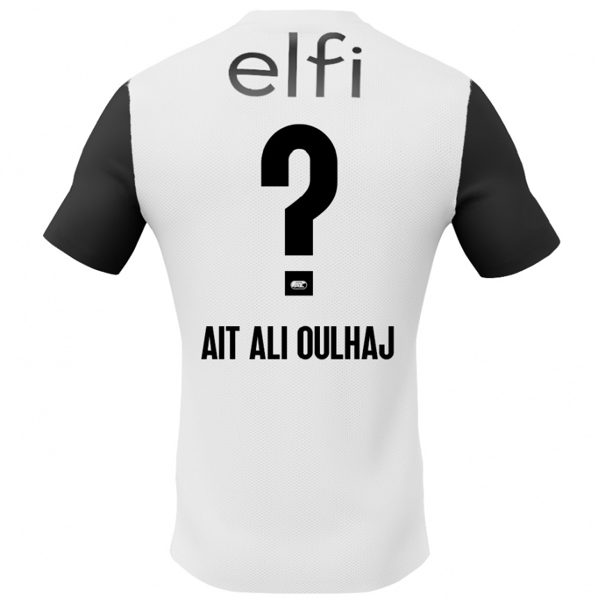 Kids Football Adam Ait Ali Oulhaj #0 White Black Away Jersey 2024/25 T-Shirt Canada