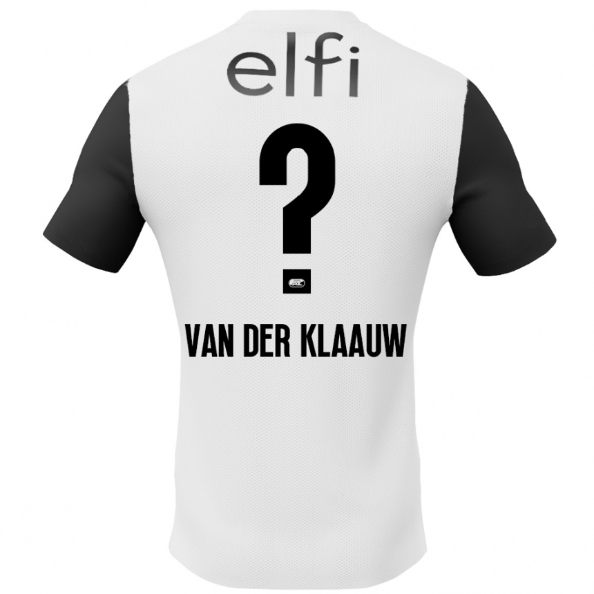 Kids Football Deacon Van Der Klaauw #0 White Black Away Jersey 2024/25 T-Shirt Canada