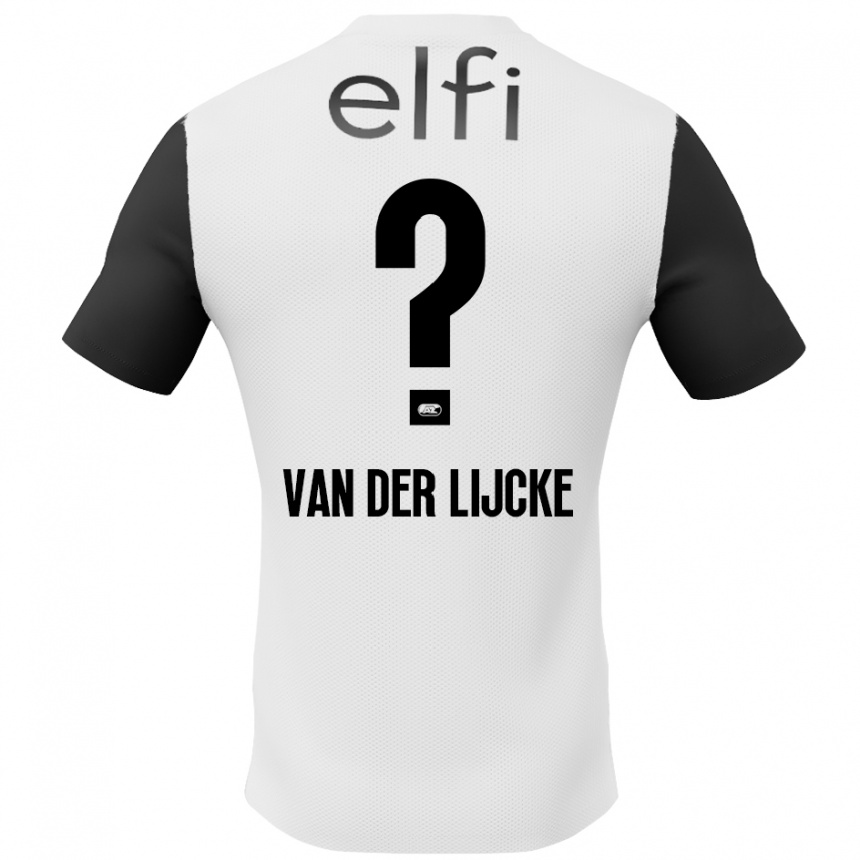 Kids Football Donny Van Der Lijcke #0 White Black Away Jersey 2024/25 T-Shirt Canada