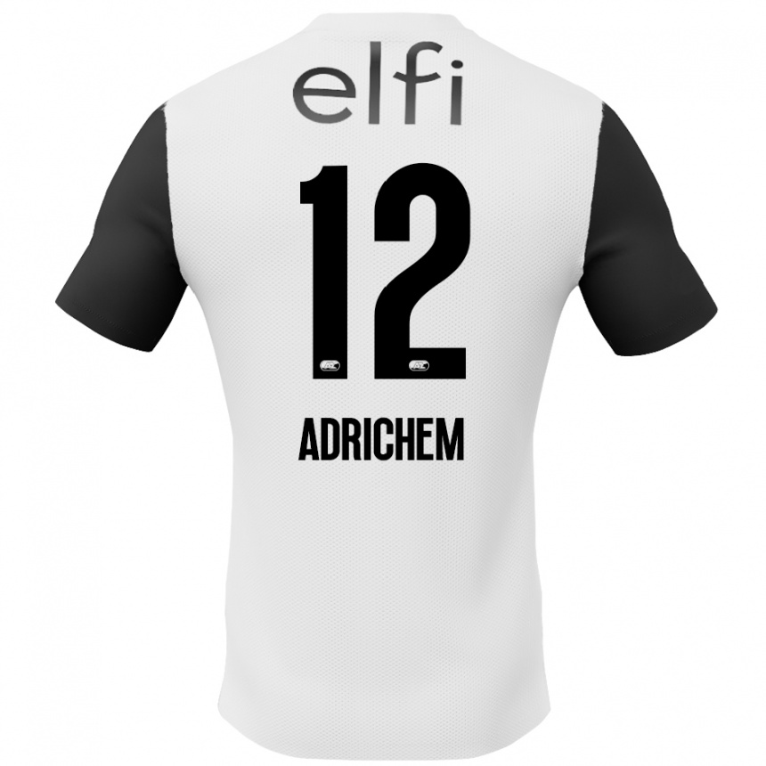 Kids Football Mees Adrichem #12 White Black Away Jersey 2024/25 T-Shirt Canada