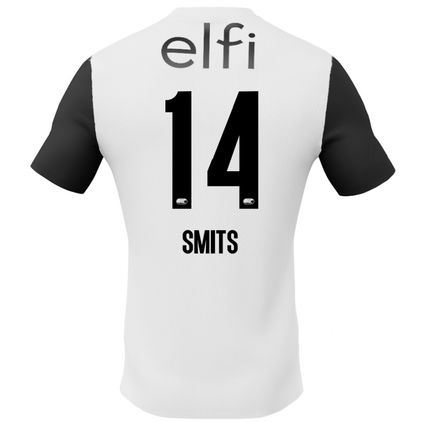 Kids Football Anthony Smits #14 White Black Away Jersey 2024/25 T-Shirt Canada