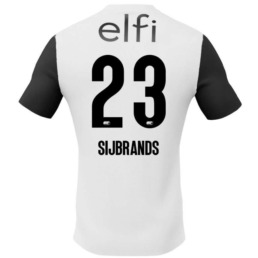 Kids Football Julian Sijbrands #23 White Black Away Jersey 2024/25 T-Shirt Canada