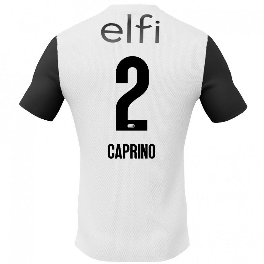 Kids Football Ginia Caprino #2 White Black Away Jersey 2024/25 T-Shirt Canada