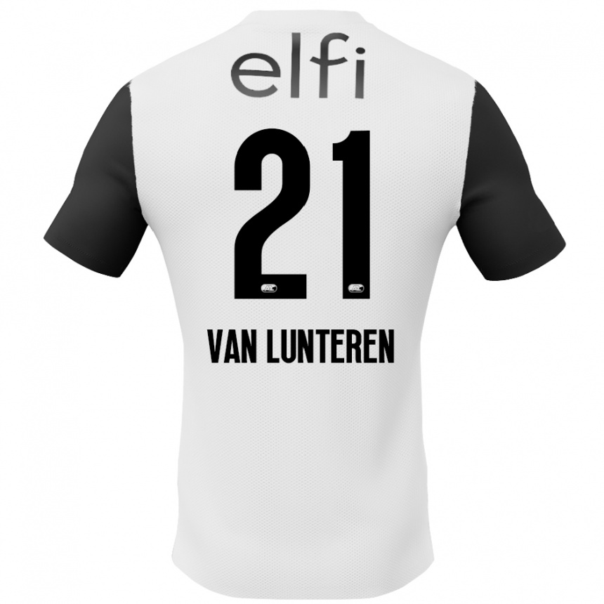 Kids Football Desiree Van Lunteren #21 White Black Away Jersey 2024/25 T-Shirt Canada