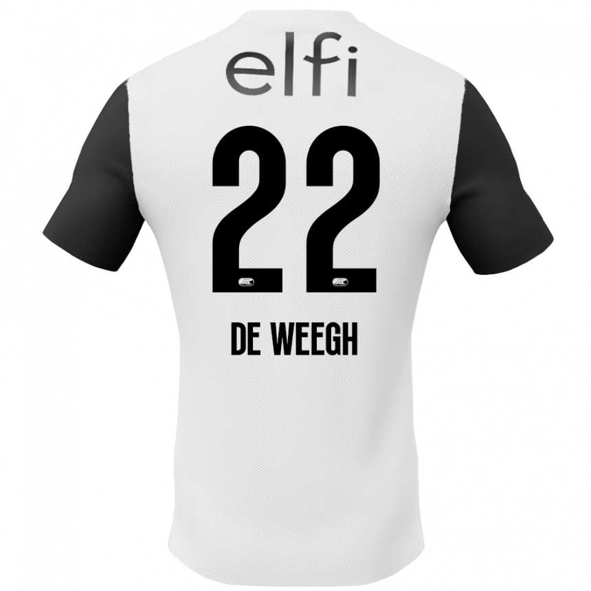 Kids Football Bo Op De Weegh #22 White Black Away Jersey 2024/25 T-Shirt Canada