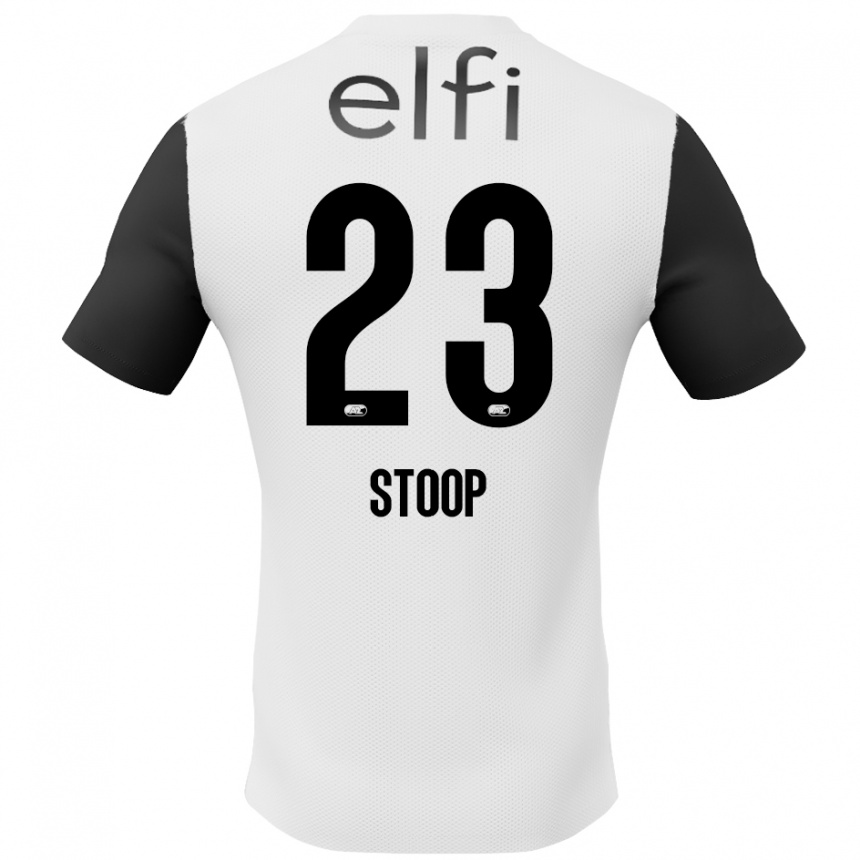 Kids Football Maudy Stoop #23 White Black Away Jersey 2024/25 T-Shirt Canada