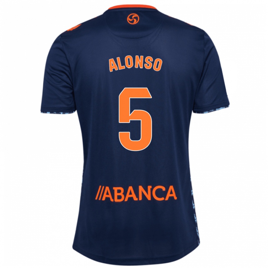 Kids Football Gael Alonso #5 Navy Blue Away Jersey 2024/25 T-Shirt Canada