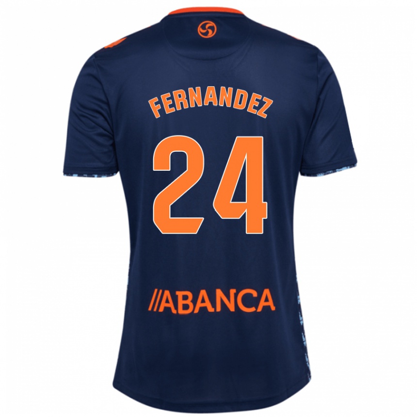 Kids Football César Fernández #24 Navy Blue Away Jersey 2024/25 T-Shirt Canada