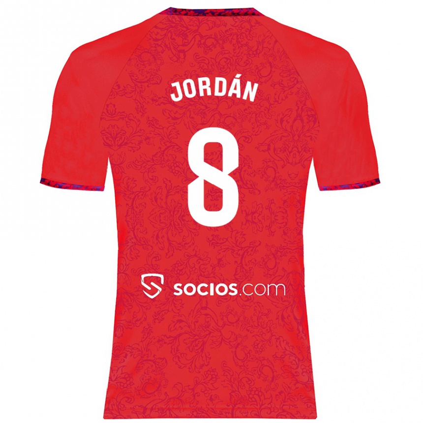 Kids Football Joan Jordán #8 Red Away Jersey 2024/25 T-Shirt Canada