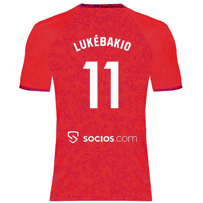 Kids Football Dodi Lukébakio #11 Red Away Jersey 2024/25 T-Shirt Canada