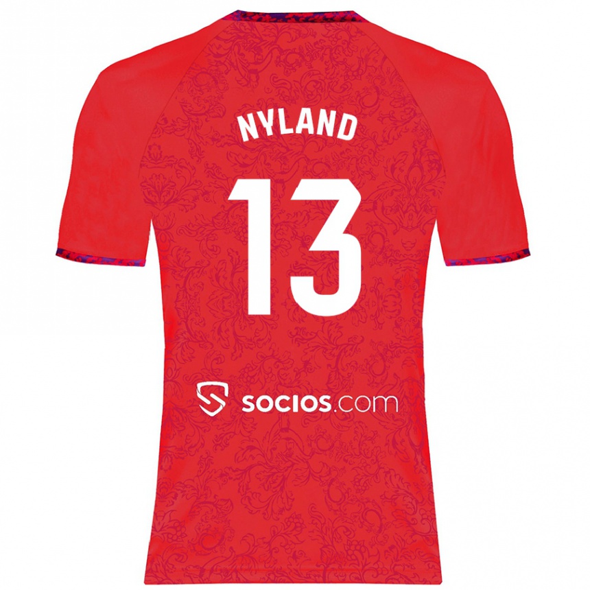 Kids Football Ørjan Nyland #13 Red Away Jersey 2024/25 T-Shirt Canada