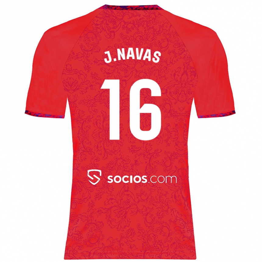 Kids Football Jesús Navas #16 Red Away Jersey 2024/25 T-Shirt Canada