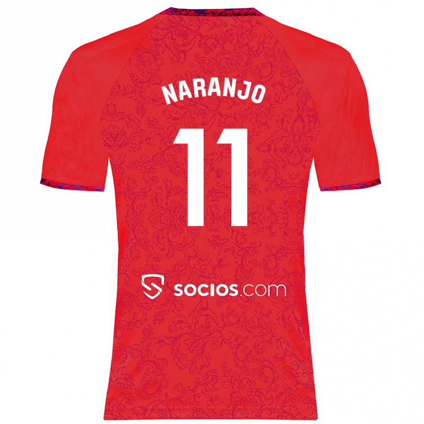 Kids Football Mario Naranjo #11 Red Away Jersey 2024/25 T-Shirt Canada