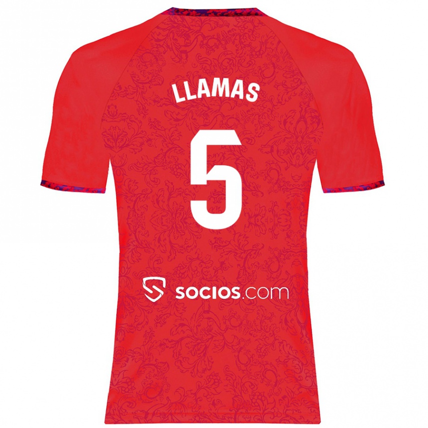 Enfant Football Maillot Eva Llamas Hernández #5 Rouge Tenues Extérieur 2024/25 Canada