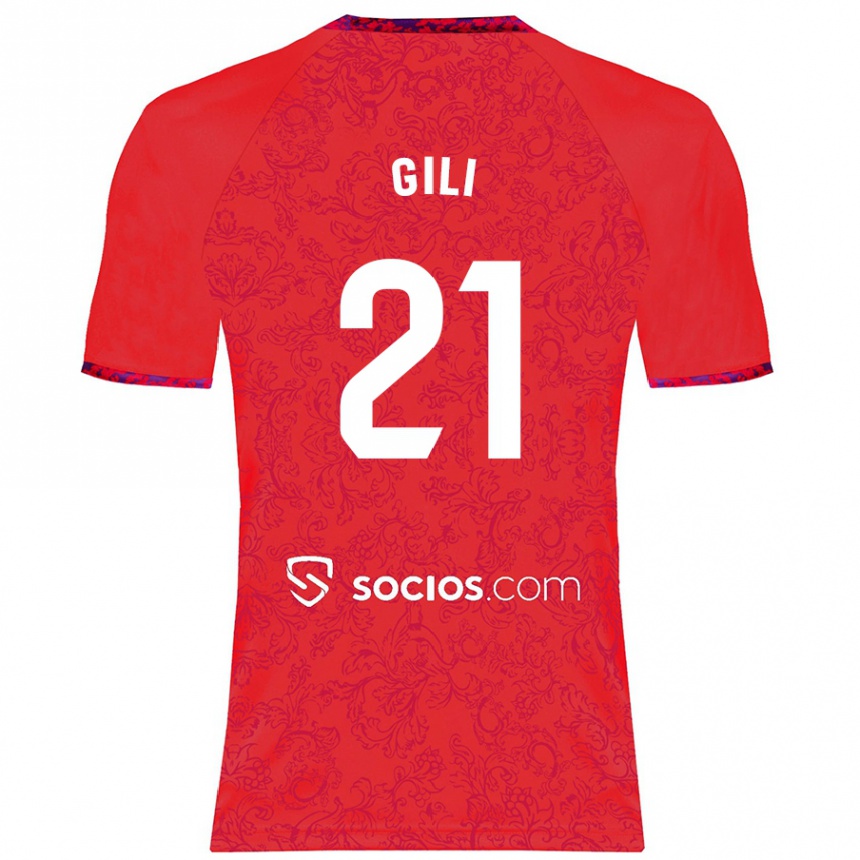 Kids Football Gemma Gili #21 Red Away Jersey 2024/25 T-Shirt Canada